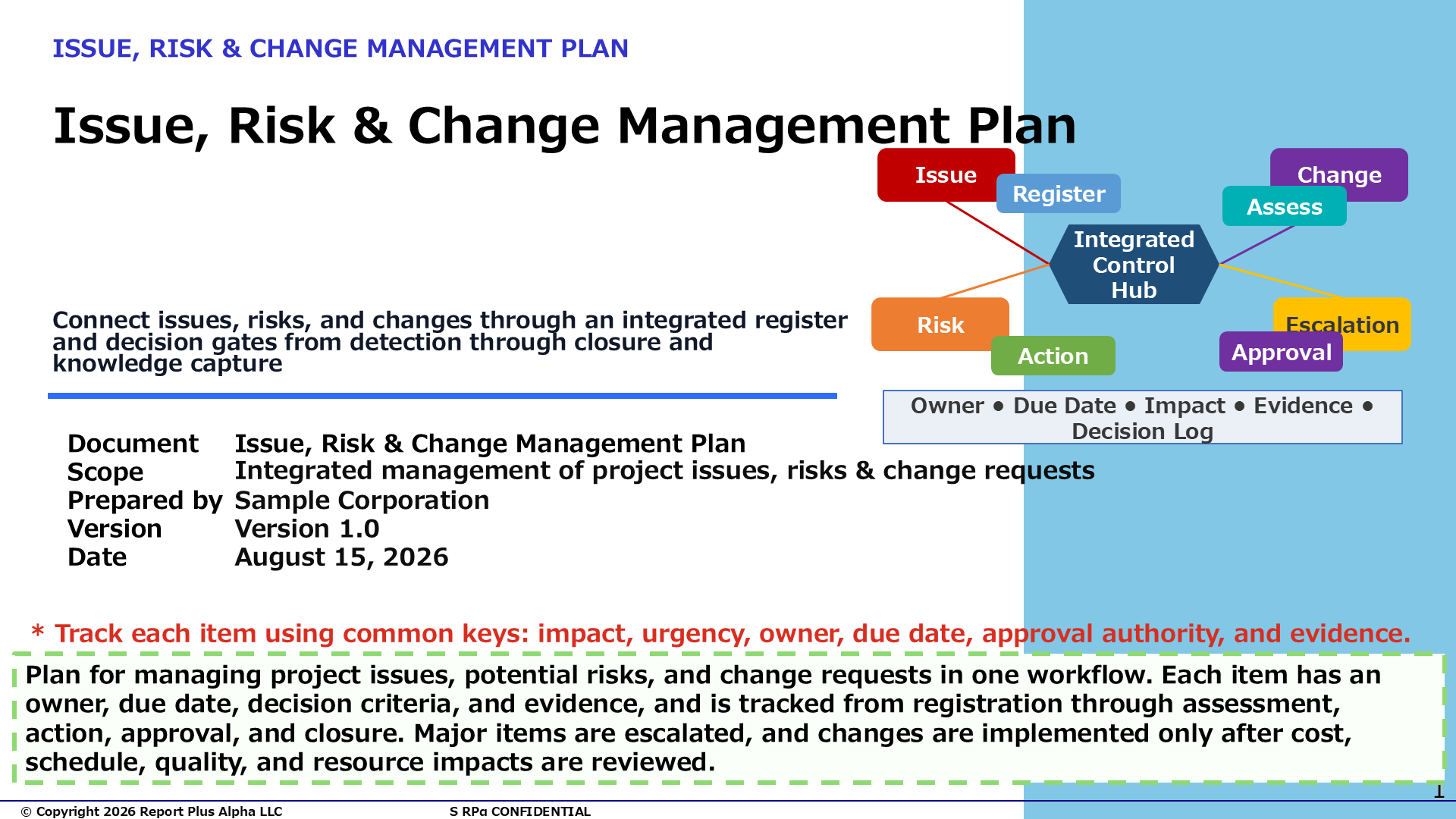 04 Issue, Risk & Change Management Plan
